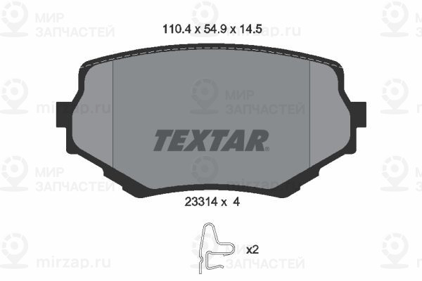 Комплект тормозных колодок, дисковый тормоз TEXTAR 2331401