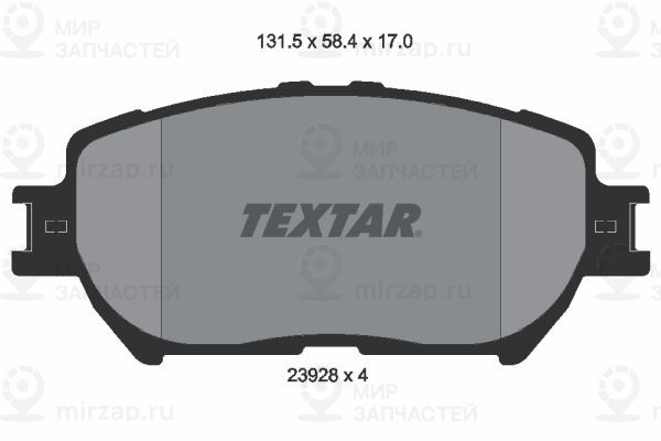 Комплект тормозных колодок, дисковый тормоз TEXTAR 2392801