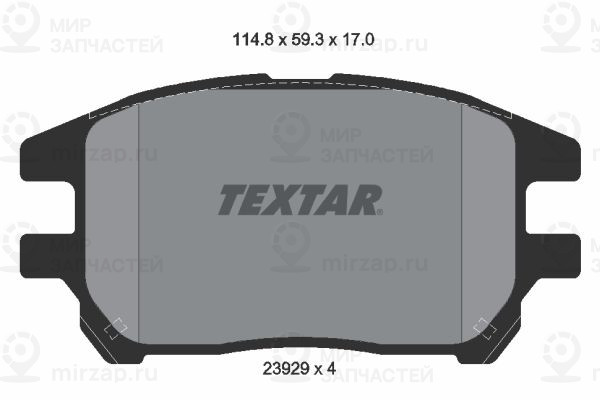 Комплект тормозных колодок, дисковый тормоз TEXTAR 2392901