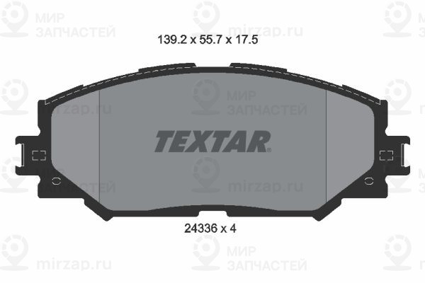 Комплект тормозных колодок, дисковый тормоз TEXTAR 2433601