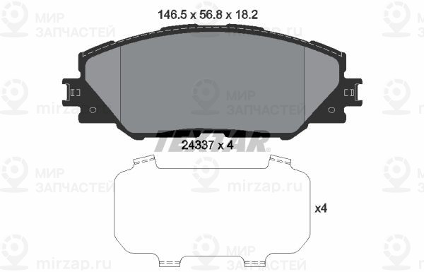 Комплект тормозных колодок, дисковый тормоз TEXTAR 2433701