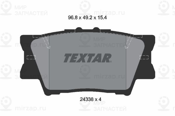 Комплект тормозных колодок, дисковый тормоз TEXTAR 2433801
