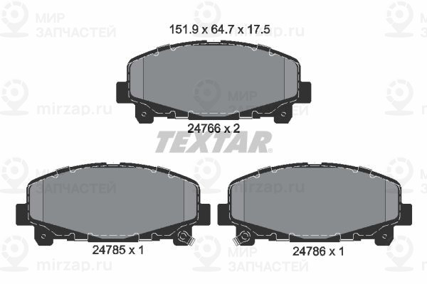 Комплект тормозных колодок (дисковый тормоз) TEXTAR 2476601