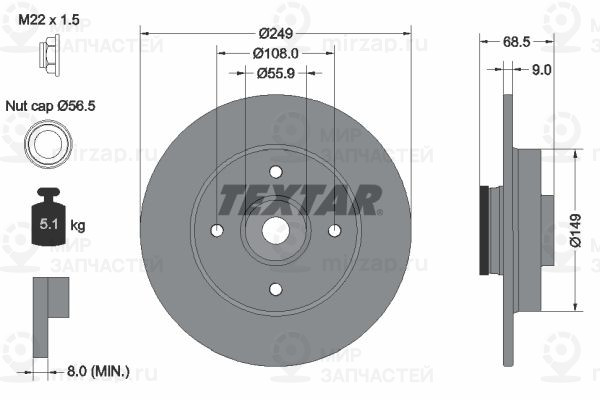 Запчасть TEXTAR 92133303