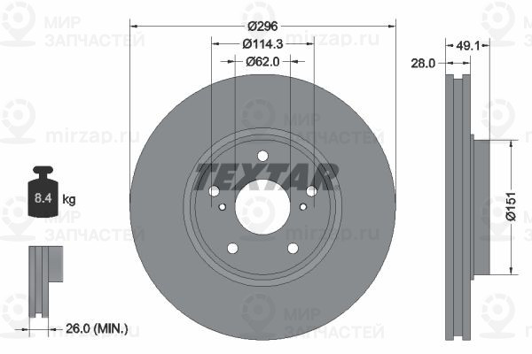 Запчасть TEXTAR 92185403