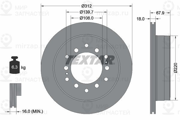 Тормозной диск TEXTAR 92231003