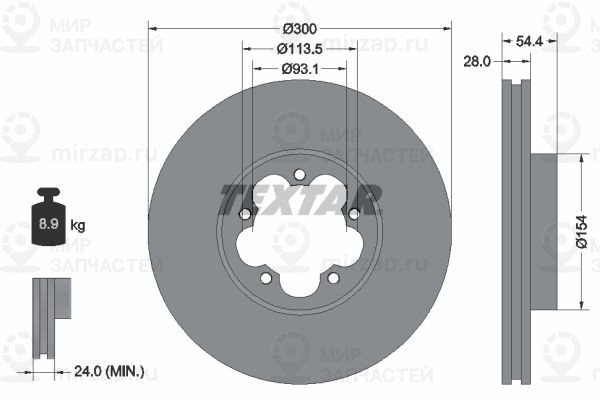 Тормозной диск TEXTAR 92231500