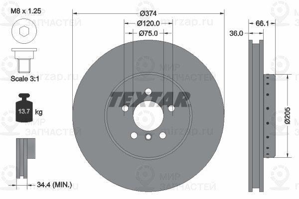 Запчасть TEXTAR 92266025