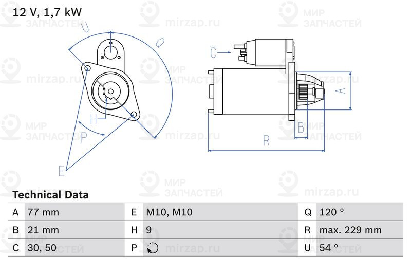 Стартер BOSCH 0986025140