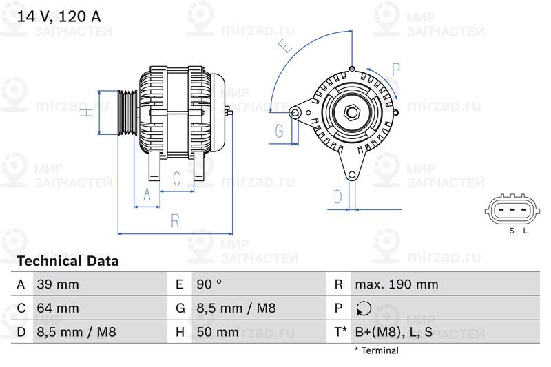 Генератор BOSCH 0986082440