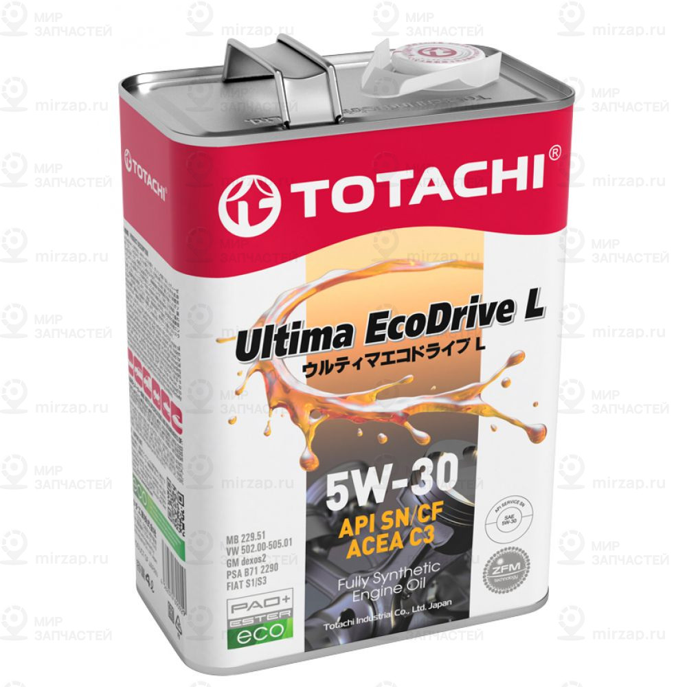 Масло Моторное Синтетическое Ultima Ecodrive L Fully Synt Sn/Cf 5W30 4Л
 TOTACHI 12104