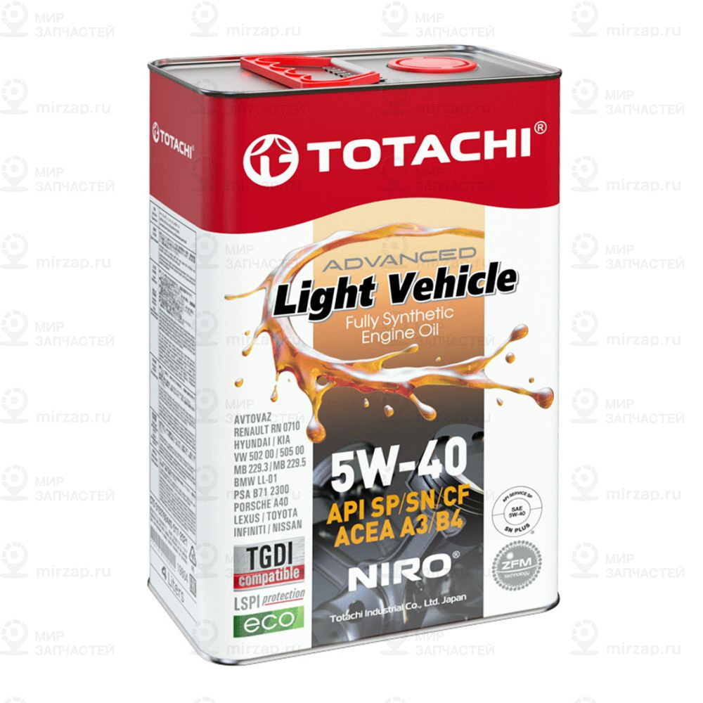 Масло Моторное Totachi Niro Lv Synthetic Sn/Cf 5W-40 Синтетическое 4 Л 19804
 TOTACHI 19804