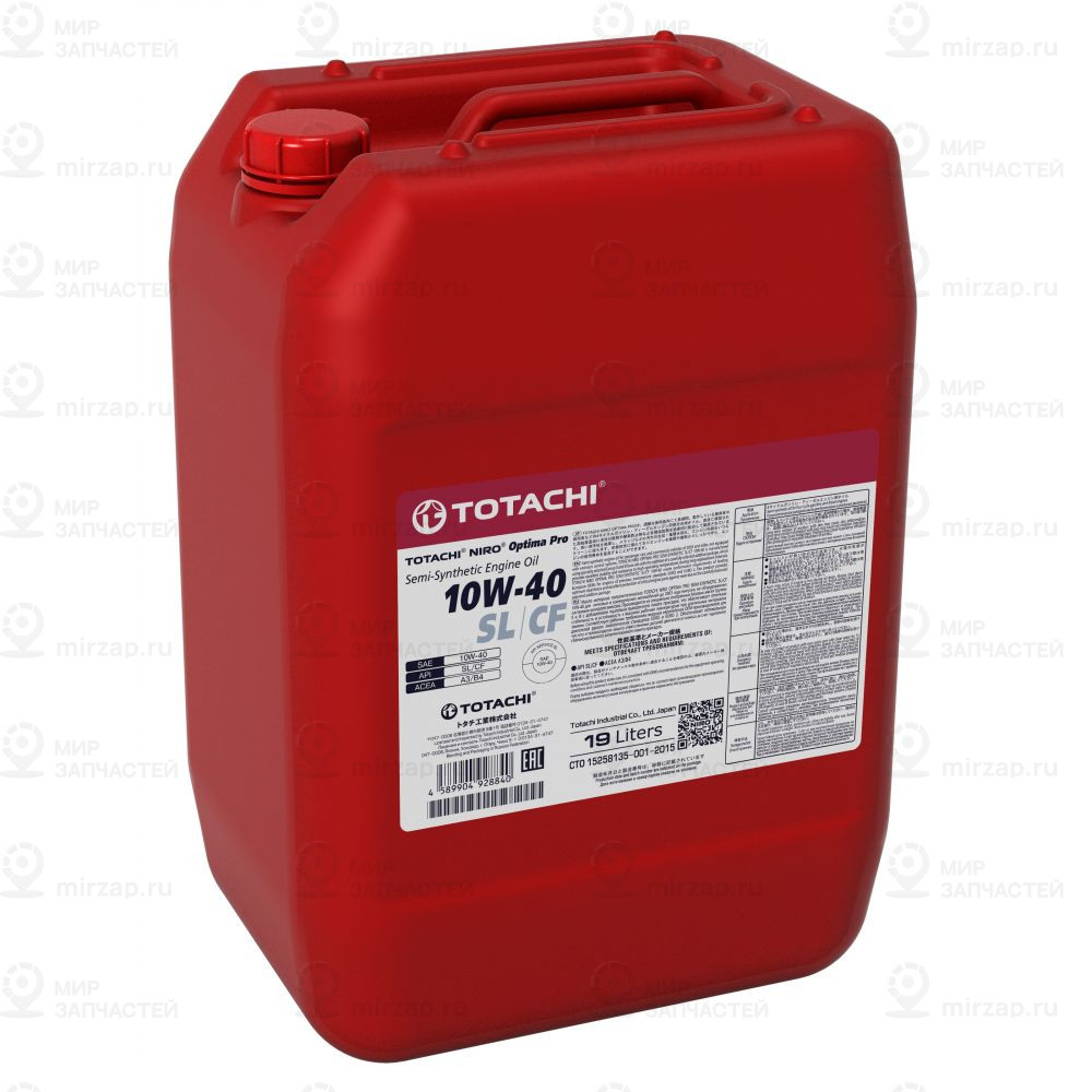 Масло Моторное Totachi Niro Optima Pro Полусинтетическое 10W-40 Sl/Cf 19Л. TOTACHI 1C420