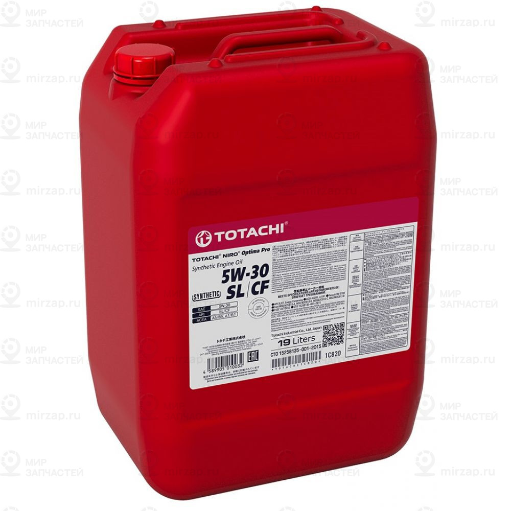 Масло Моторное Totachi Niro Optima Pro Synthetic 5W-30 Sl/Cf 19Л TOTACHI 1C820