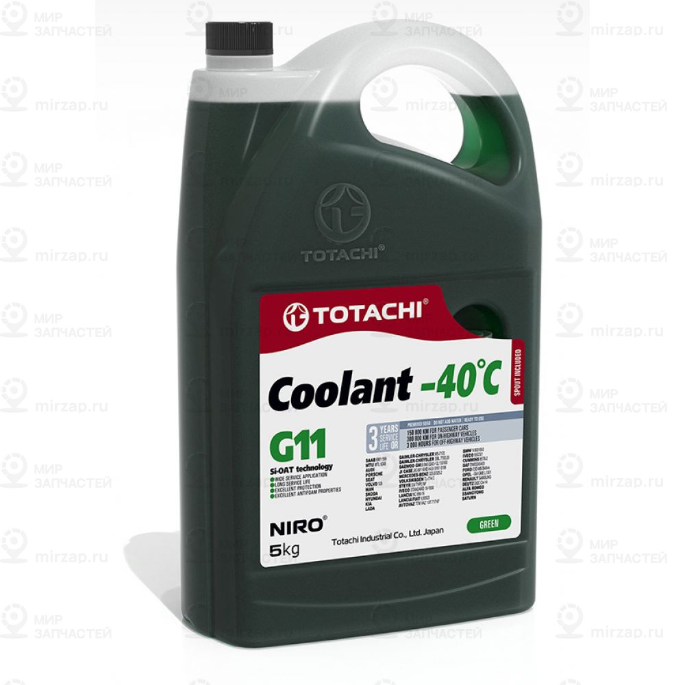Жидкость Охлаждающая Totachi Niro Coolant Green -40C G11 5Кг
 TOTACHI 43205
