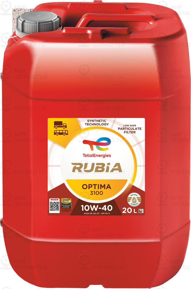 Total Rubia Optima 3100 10W-40 20 Л. Масло Моторное TOTAL 228901