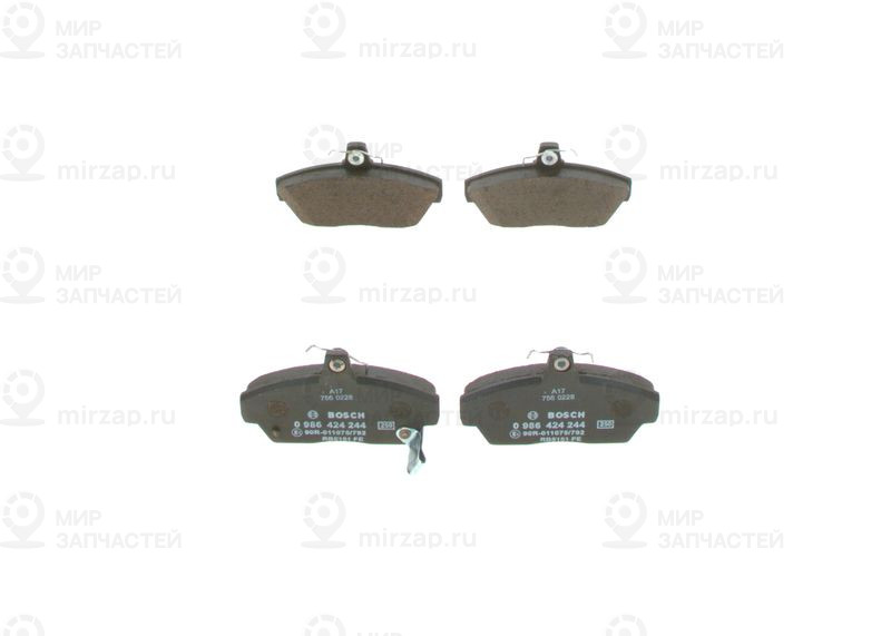 Комплект тормозных колодок, дисковый тормоз BOSCH 0986424244