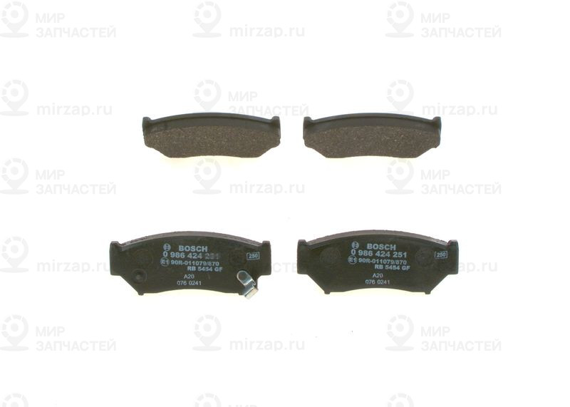Комплект тормозных колодок, дисковый тормоз BOSCH 0986424251