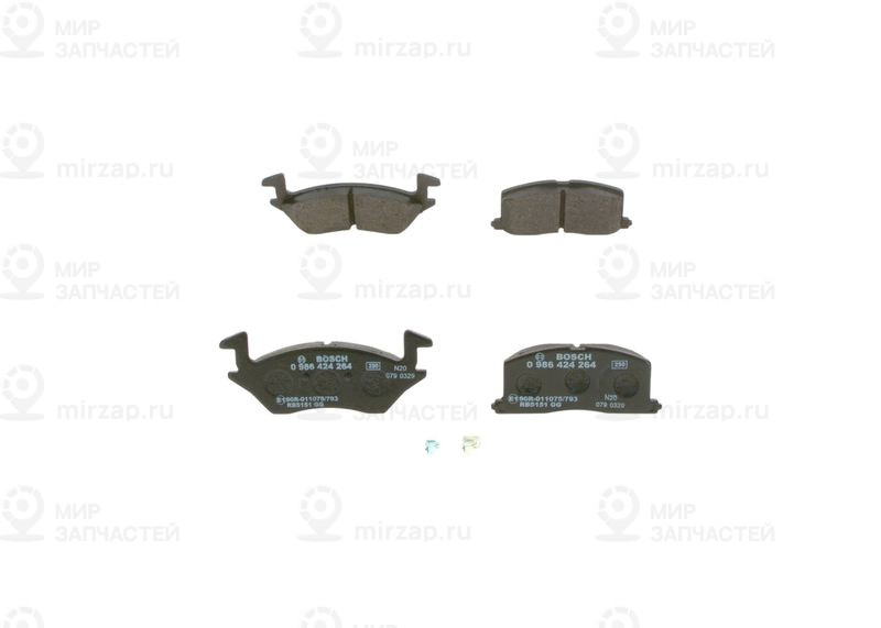 Комплект тормозных колодок, дисковый тормоз BOSCH 0986424264