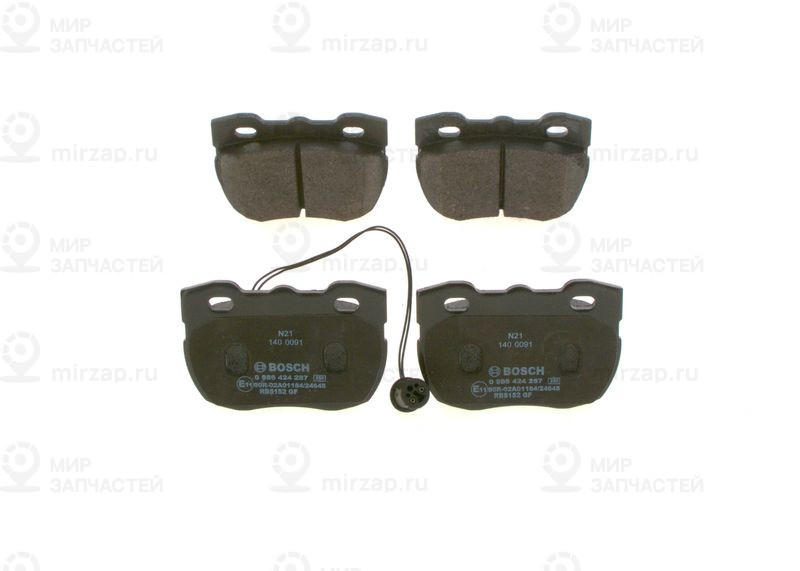 Комплект тормозных колодок, дисковый тормоз BOSCH 0986424287