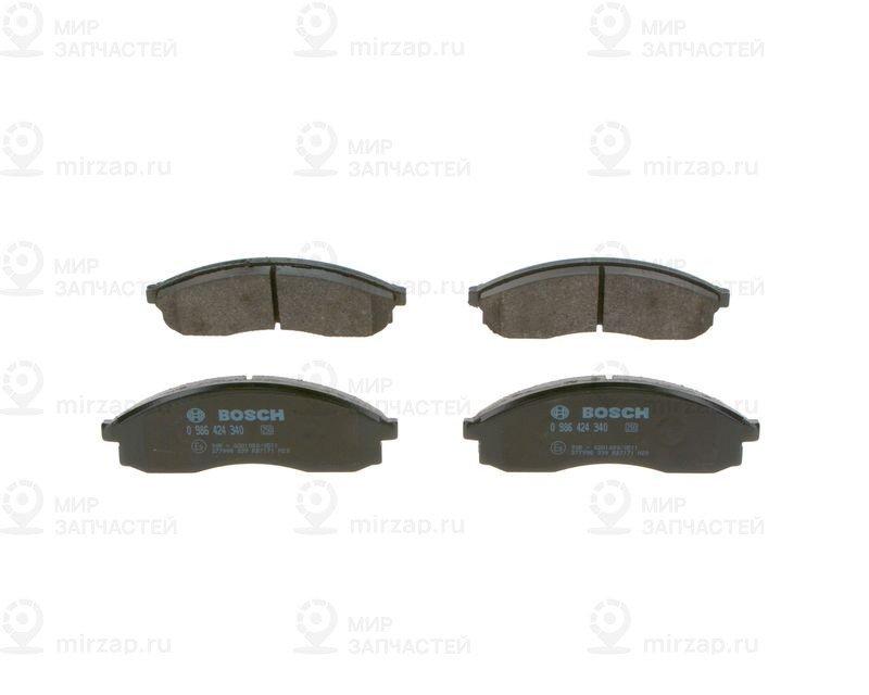 Комплект тормозных колодок, дисковый тормоз BOSCH 0986424340