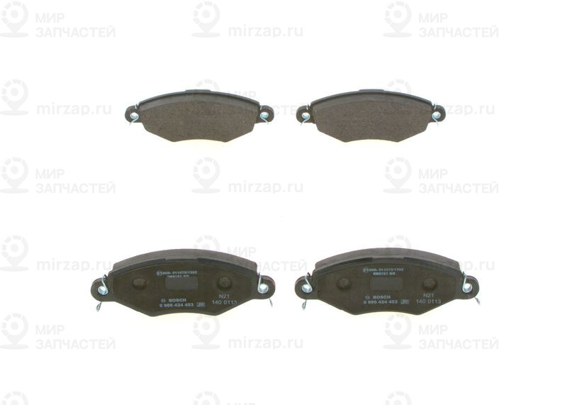 Комплект тормозных колодок, дисковый тормоз BOSCH 0986424453