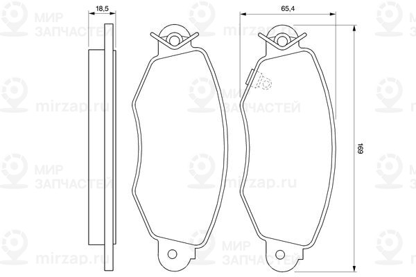Комплект тормозных колодок, дисковый тормоз BOSCH 0986424691