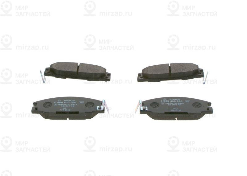 Комплект тормозных колодок, дисковый тормоз BOSCH 0986460960