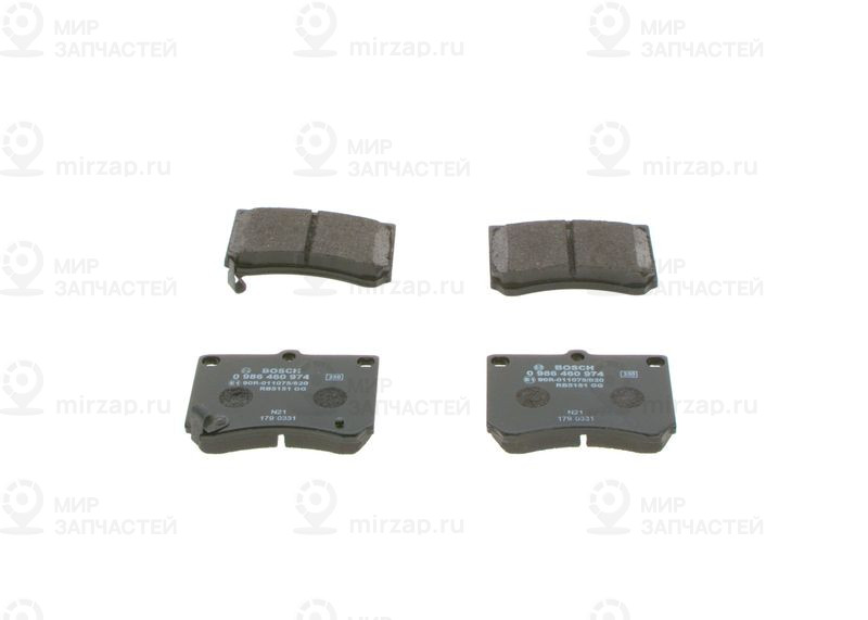 Комплект тормозных колодок, дисковый тормоз BOSCH 0986460974