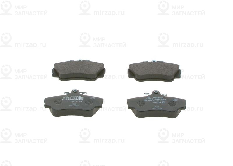 Комплект тормозных колодок, дисковый тормоз BOSCH 0986460989
