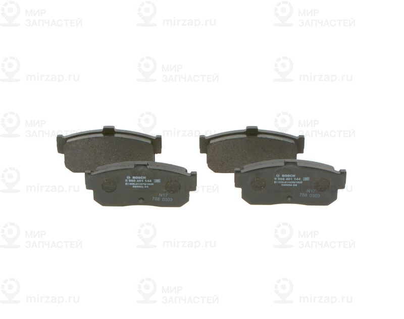 Комплект тормозных колодок, дисковый тормоз BOSCH 0986461144