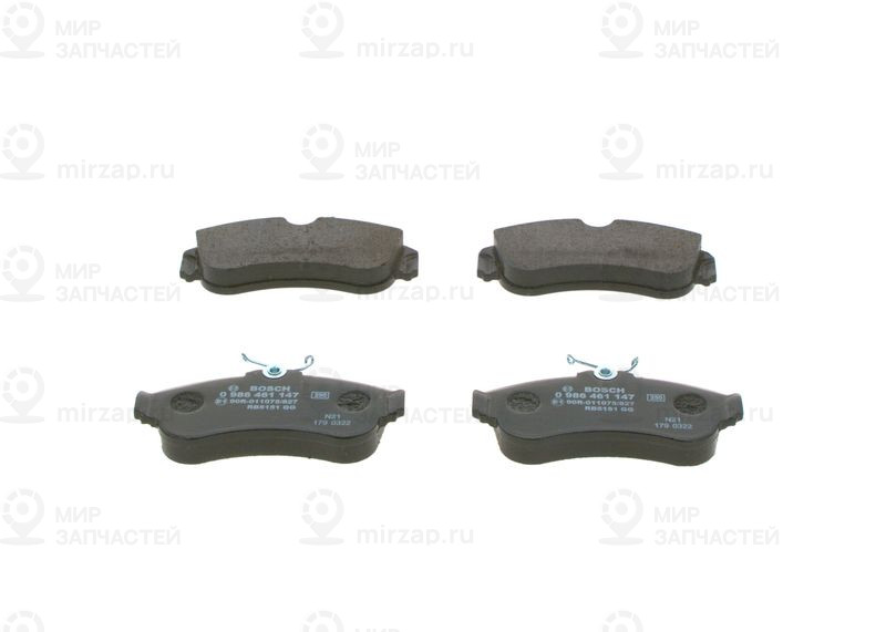 Комплект тормозных колодок, дисковый тормоз BOSCH 0986461147