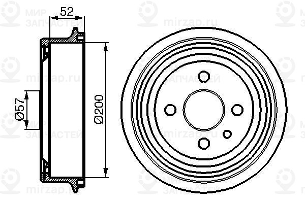 Тормозной барабан BOSCH 0986477018