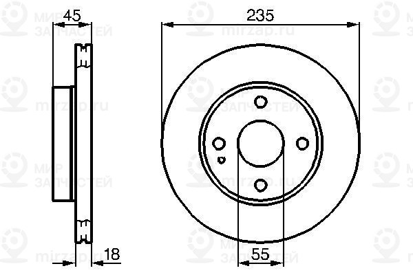 Тормозной диск BOSCH 0986478241
