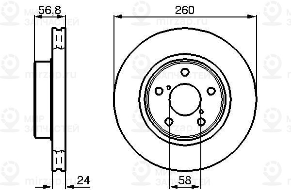 Тормозной диск BOSCH 0986478293