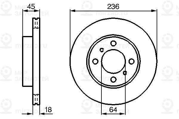 Тормозной диск BOSCH 0986478572
