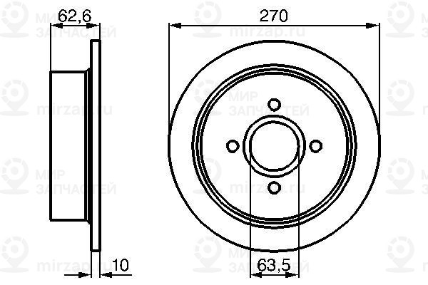 Тормозной диск BOSCH 0986478672