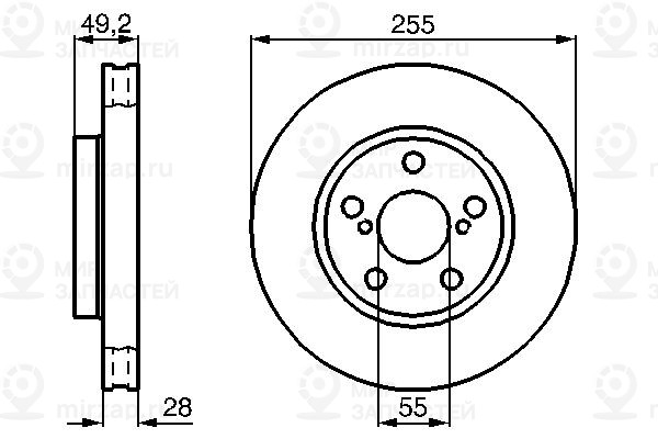 Тормозной диск BOSCH 0986478858