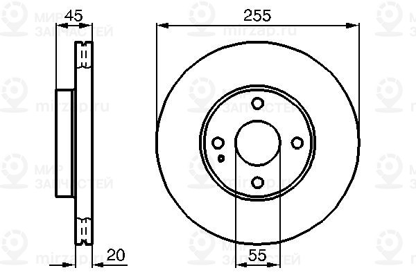 Тормозной диск BOSCH 0986478996