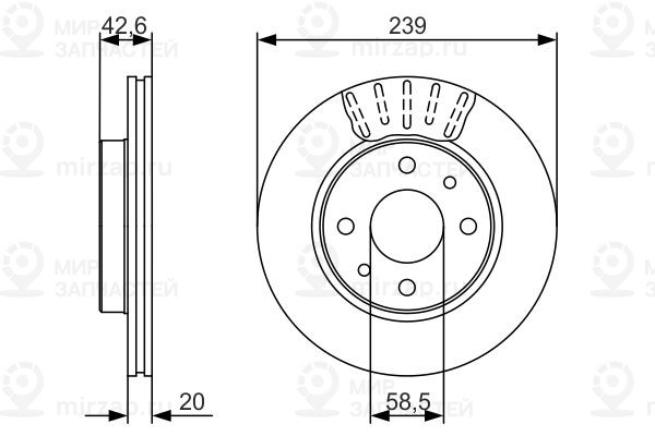 Тормозной диск BOSCH 0986479082