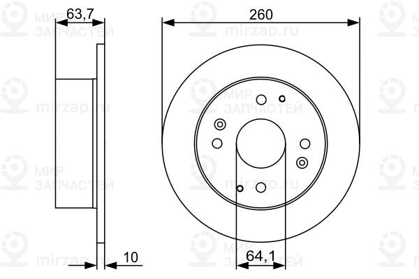 Тормозной диск BOSCH 0986479504