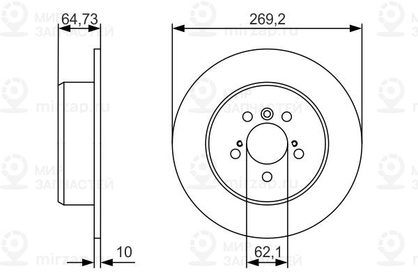 Тормозной диск BOSCH 0986479R00