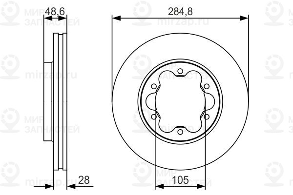 Тормозной диск BOSCH 0986479R27