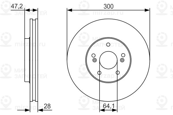 Тормозной диск BOSCH 0986479R47