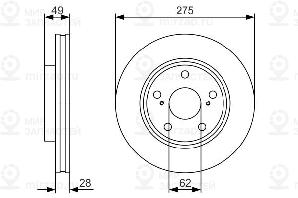 Тормозной диск BOSCH 0986479R58