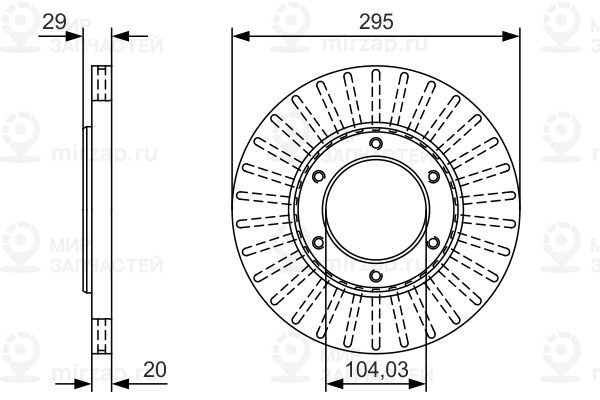 Тормозной диск BOSCH 0986479U33