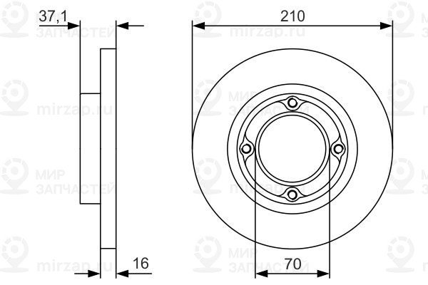 Тормозной диск BOSCH 0986479U96