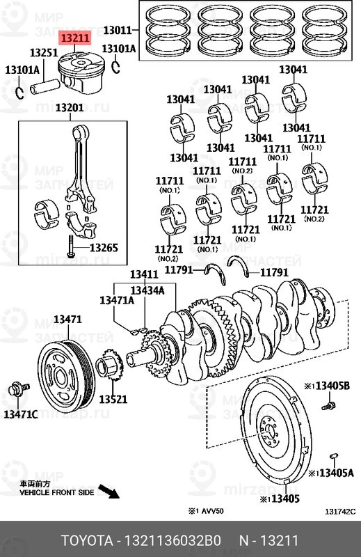 Запчасть TOYOTA 1321136032B0