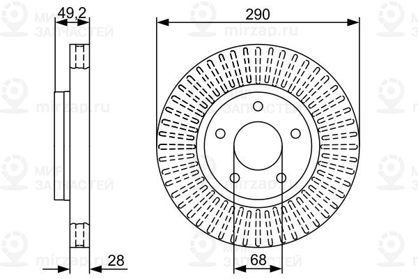 Тормозной диск BOSCH 0986479V48