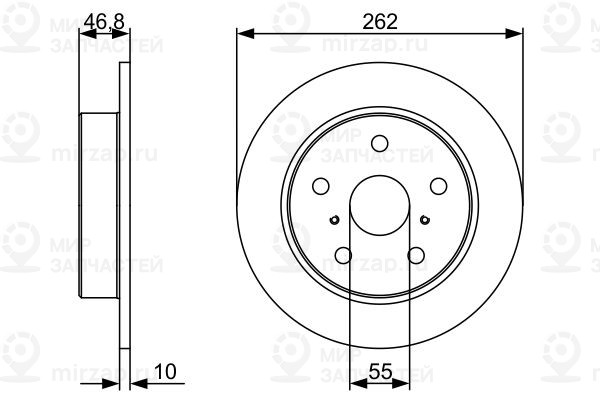 Тормозной диск BOSCH 0986479V55